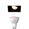 Modular Mini-Multiple Recessed Trimless Adjustable Zwart 1x GU10 Hue White and Color Ambiance