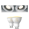 Modular Mini-Multiple Recessed Trimless Adjustable Wit 2x GU10 Hue White Ambiance